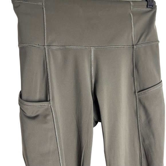 Lululemon Fast and Free Crop II 19" Non-Reflective in Dark Olive 6 - Picture 3 of 7